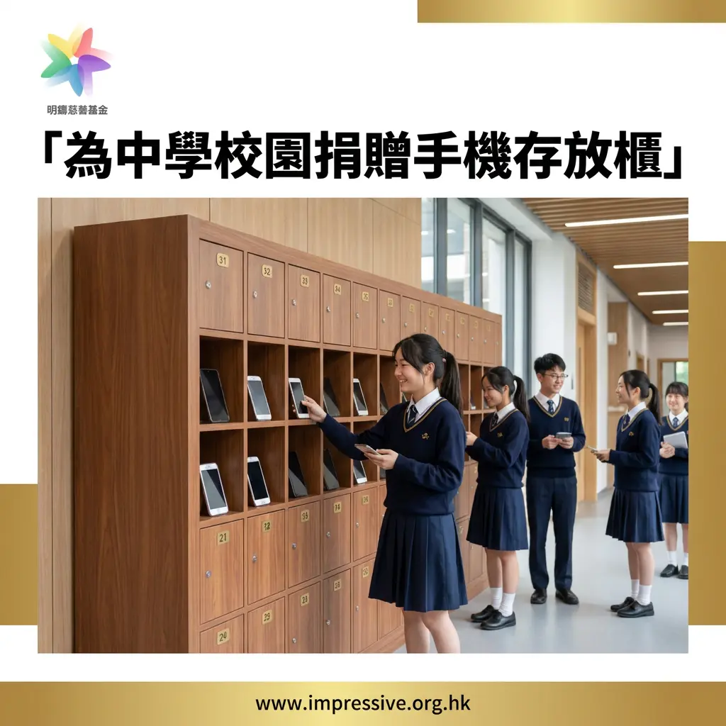 明鑄慈善基金致力於為中學校園度身訂造和捐贈手機存放櫃，以解決校園保安問題和維護課堂秩序。